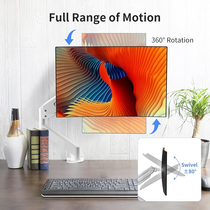 Suptek Monitor Mount Gas Spring Single Monitor Arm Desk Mount Stand Fully - Image 4