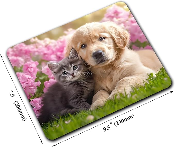 Kawaii Cat and Dog Custom Mouse Pad - Image 2