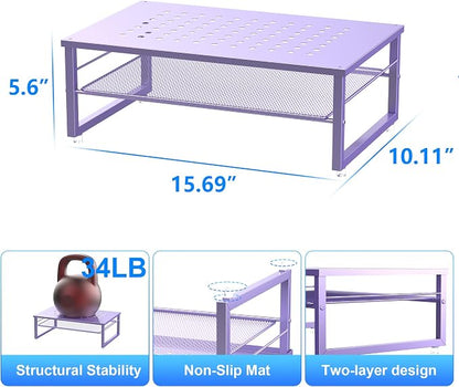 gianotter 2-Tier Metal Monitor Stand Riser, Office Desk Storage Organizer - Image 5