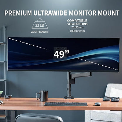 VIVO Premium Aluminum Tall Extended Monitor Arm - Image 3
