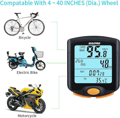 Bike Computer, RISEPRO® Wireless Bicycle Speedometer Bike Odometer Cycling - Image 4
