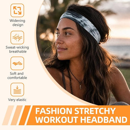 8PCS Summer-Exclusive Non Slip Sports Elastic Soft Running Fashion Headbands - Image 2