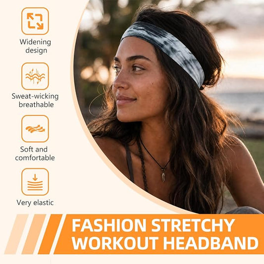 8PCS Summer-Exclusive Non Slip Sports Elastic Soft Running Fashion Headbands - Image 2
