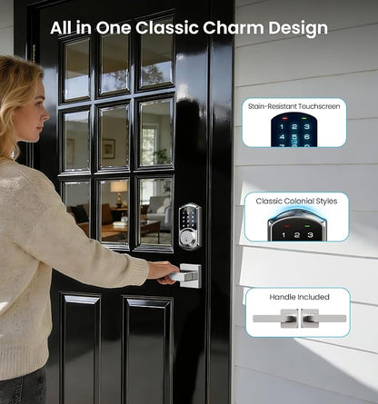 Veise VE06-L Smart Locks with 2 Lever Handle Set, App Control, Keyless Entry - Image 7