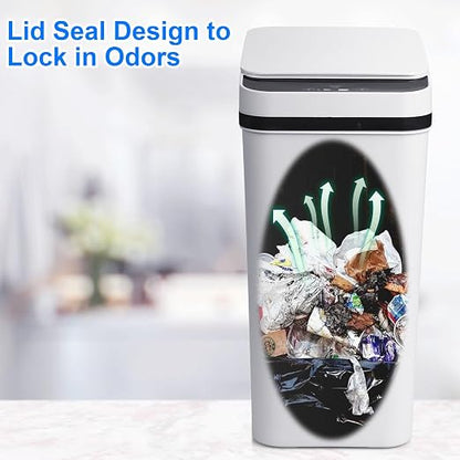 Anborry Smart Touchless Bathroom Trash Can 2.2 Gallon Automatic Motion Sensor - Image 3