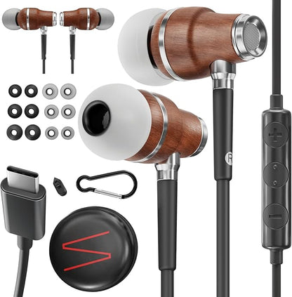 Symphonized Premium Wooden iPhone Earphones Wired Deep Bass Sound, 3D Sound by Symphonized
