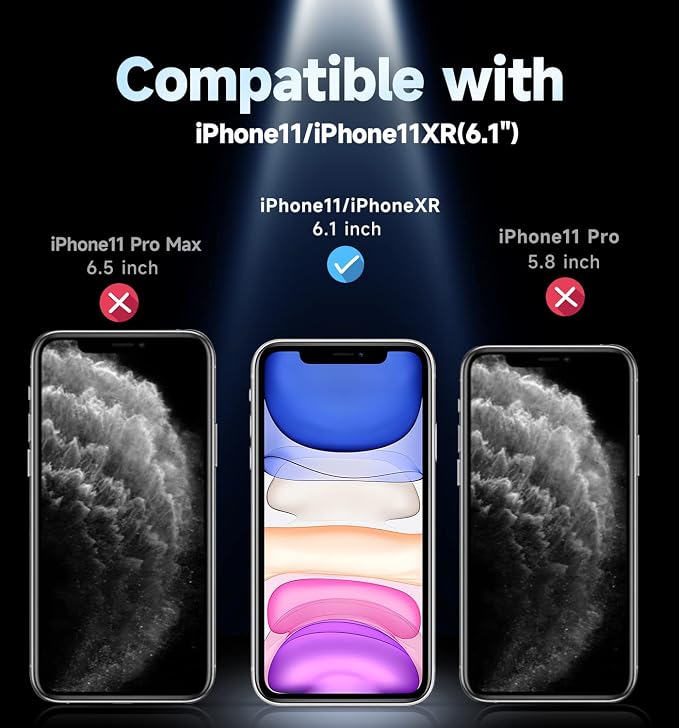MAGIC JOHN 2 Pack for iPhone 11/iPhone XR 6.1 inch Privacy Glass Screen - Image 2