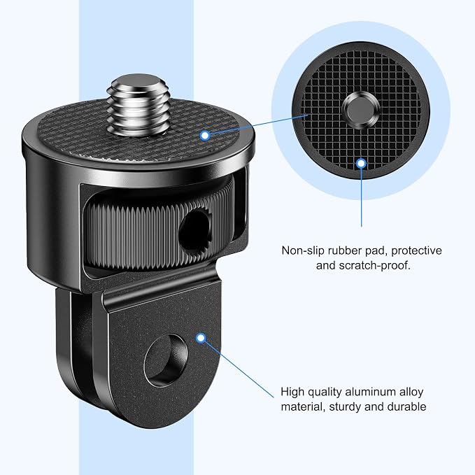 2 Pieces Camera Tripod Mount for Gopro Adapter 360°Adjustable Aluminum Alloy - Image 5