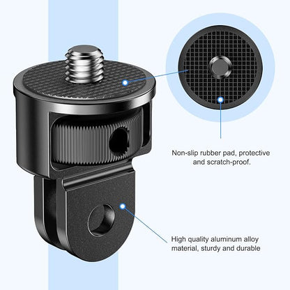 2 Pieces Camera Tripod Mount for Gopro Adapter 360°Adjustable Aluminum Alloy - Image 5