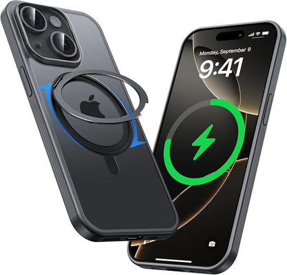 MAGIC JOHN for iPhone 15 Case 360° Rotatable Magnetic Invisible Stand, Fit for by MAGICJOHN