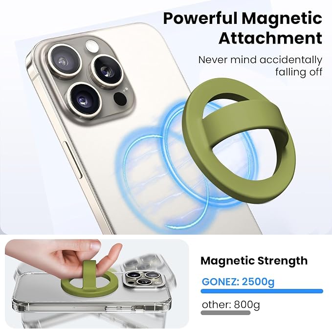 Magnetic Silicone Ring Grip Phone Holder, Loop Grip Phone Holder, Magnetic - Image 2