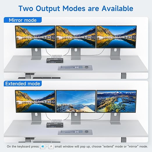 HDMI+2 Displayport KVM Switch 3 Monitors 4 Computers 8K@60Hz 4K@144Hz, 4 Port - Image 5