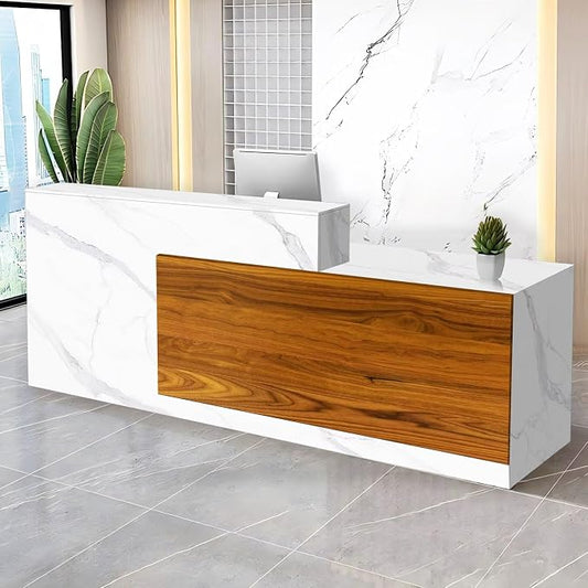 Reception Desk with Counter Modern Checkout Counter with Lockable Drawer by Unknown