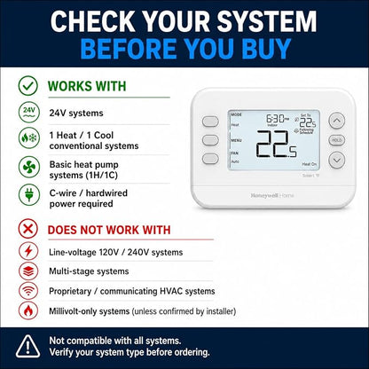 Honeywell Home FocusPRO S200 Smart WiFi Thermostat TH2110WF4008/U, 1 Heat/1 Cool - Image 3