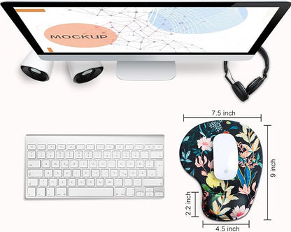 JIKIOU Mouse Pad, 2 Pack Ergonomic Mouse Pads - Image 2