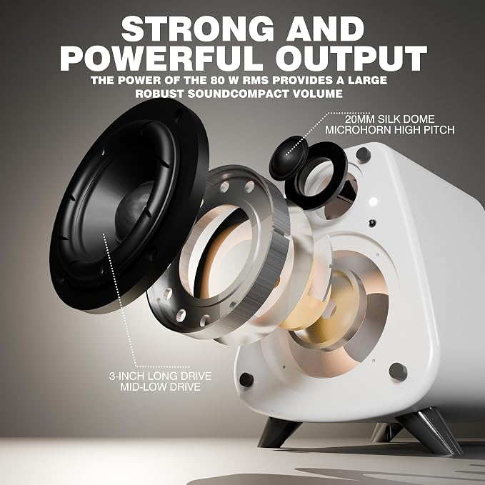 AS31 Active Bookshelf Speakers Bluetooth 5.3, 2-Way Stereo PC Desktop 80W - Image 5