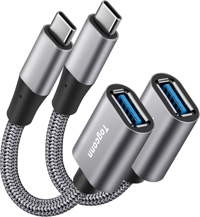 USB-C to USB 3.1 Adapter（2 Pack）, Nylon Braided Type-C OTG Cable USB C Male to by Togconn