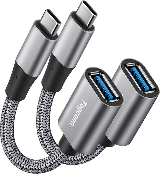 USB-C to USB 3.1 Adapter（2 Pack）, Nylon Braided Type-C OTG Cable USB C Male to by Togconn