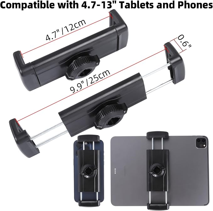 Tablet Holder for Microphone Stand/Treadmill/Spin Bike/Stroller/Golf - Image 5