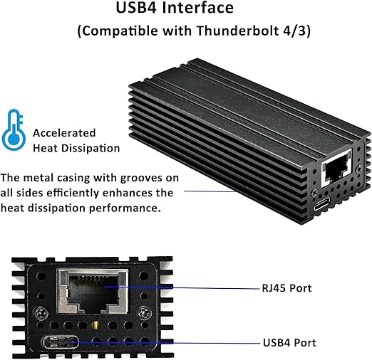 USB 4.0 Type-C 10G Ethernet Adapter, - Image 4