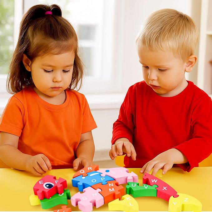 LovesTown Wooden Puzzle for Toddlers, Educational Alphabet and Number Jigsaw - Image 4