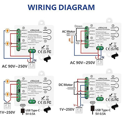DieseRC 2 Channels WiFi Smart Switch, AC 90V-250V 220V Passive Output Relay - Image 7
