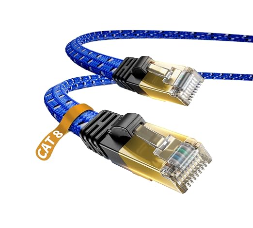 Cat 8 Ethernet Cable, 2 Packs 1.6ft DanYee Nylon CAT8 High Speed Professional by DanYee