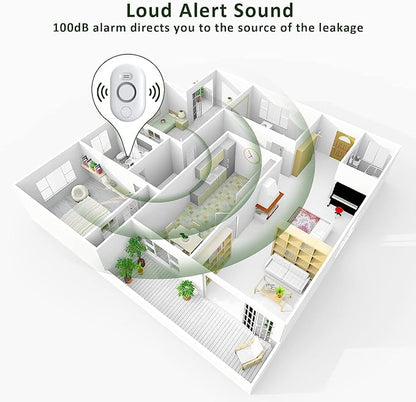 5 Pack Water Leak Detectors for Home, 100dB Water Sensor Alarm for Basement - Image 4