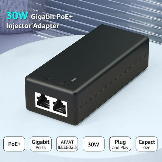 YuanLey Gigabit PoE Injector Adapter 30W, Converts Non-PoE to PoE Gigabit - Image 2