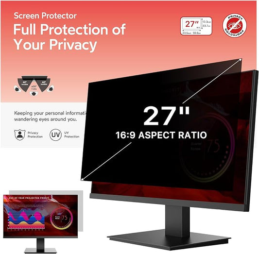 BERSEM 27 inch Removable Computer Privacy Screen Filter by BERSEM