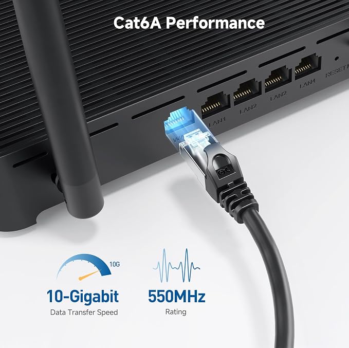 Cable Matters 10Gbps 5-Pack Snagless Shielded Cat 6A Ethernet Cable - 5ft - Image 3