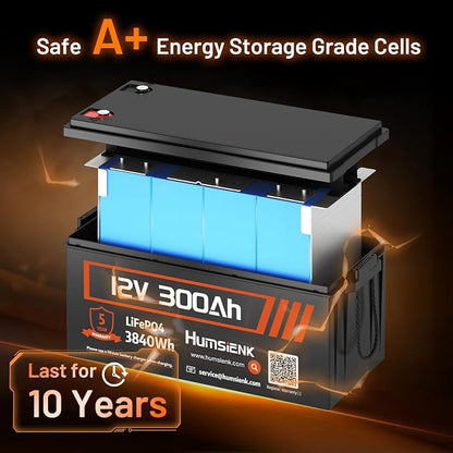 Bluetooth 12V 300Ah Battery LiFePO4 Lithium Built-in 100A BMS, 15000 Deep - Image 7