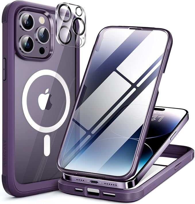 Miracase Magnetic for iPhone 14 Pro Max Case 6.7 inch, Upgrade Full-Body Clear by Miracase