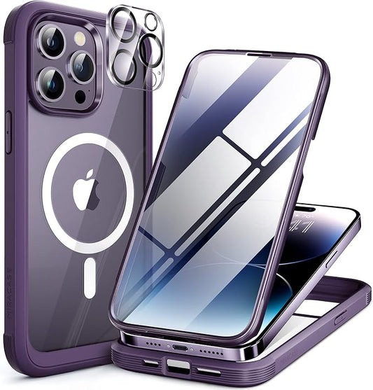 Miracase Magnetic for iPhone 14 Pro Case 6.1 inch, Upgrade Full-Body Clear by Miracase