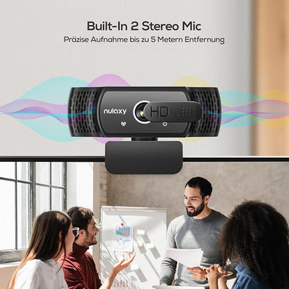 Nulaxy USB Webcam with Microphone, HD 1080p Webcam with Privacy Cover - Image 3