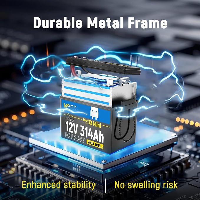 12V 314Ah Mini LiFePO4 Battery Bluetooth - Image 9
