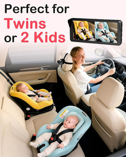 Rohent Dual Baby Car Camera for 2-Kids: 6.9'' HD Split Screen - Image 2