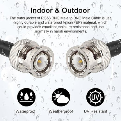 MOOKEERF 6FT RG58 50 ohm BNC Male to Male Coax Cable - Image 5