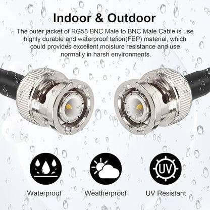 MOOKEERF 15FT RG58 50 ohm BNC Male to Male Coax Cable - Image 5