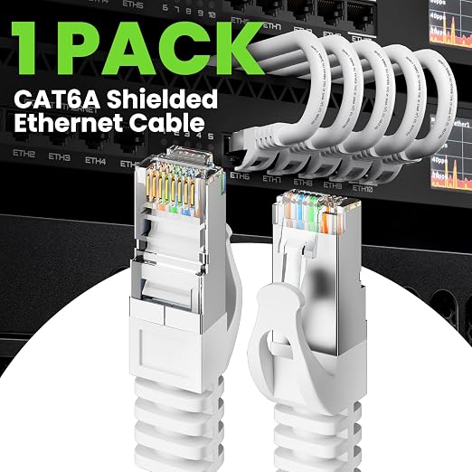 GEARit Cat6A Ethernet Cable 10Gbps Snagless Shielded SSTP, SFTP Shielded - Image 2