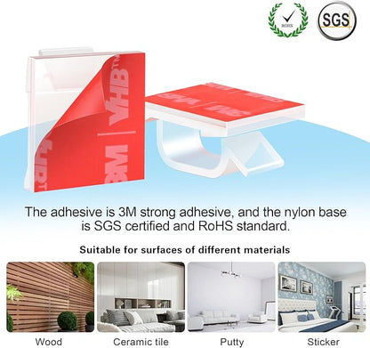 XHF 3/4” Adhesive Cable Wire Clips Clear 120PCS, Outdoor Christmas Light Clips - Image 3