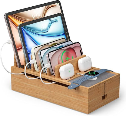 Pezin & Hulin Bamboo Charging Stand Rack, Wooden Charge Box by Pezin+%26+Hulin