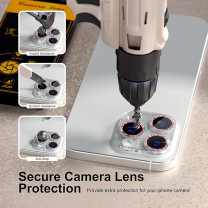 beuxece for 6 Pack iPhone 15 Pro/iPhone 15 Pro Max Camera Lens Protector 9H - Image 3