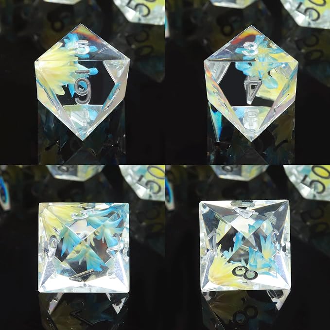 Haxtec Flower DND Dice Set Sharp Edge Dice - Image 7