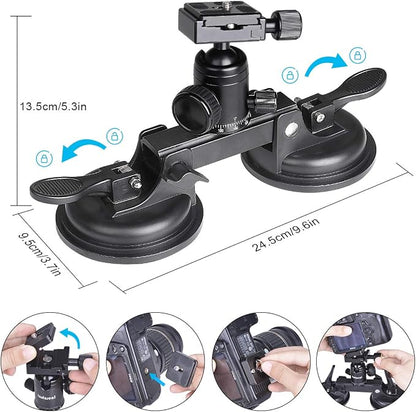 Professional Heavy Duty DSLR Mirorrless Camera Suction Cup Car Mount Camcorder - Image 5