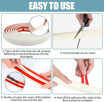 Floor Cord Cover Cable Cavity Self Adhesive Cord Hider Floor 10FT Floor Cable - Image 8