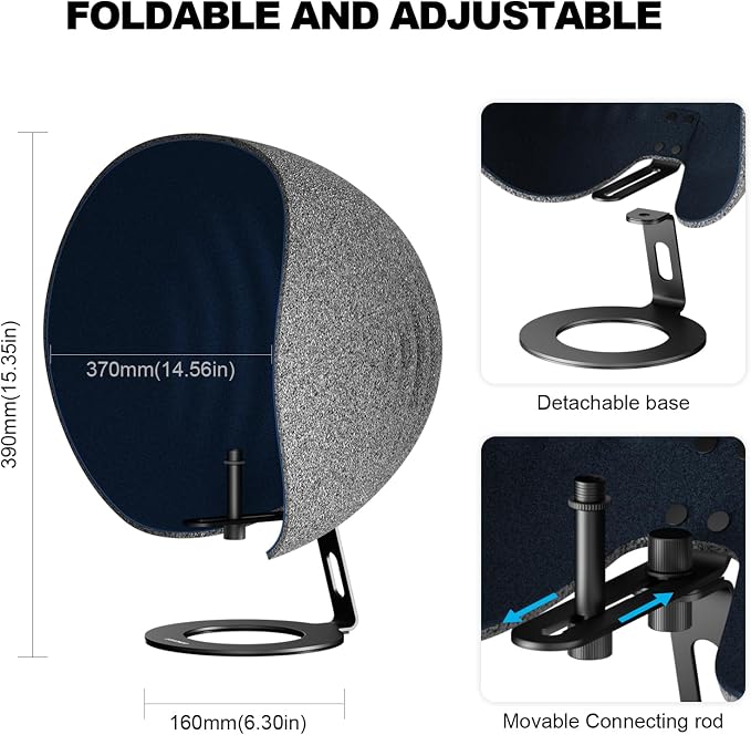 Microphone Isolation Shield, Aokeo 2024 Professional Recording Studio Equipment - Image 6