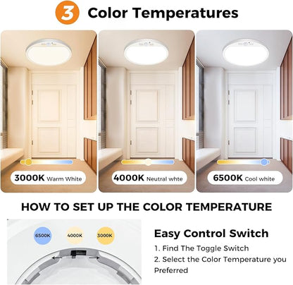 slochi 1Pack Motion Sensor Light Indoor Wired, 12 Inch 3000K/4000K/6500K Closet - Image 3