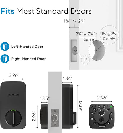 ULTRALOQ 2026 Upgrade Bolt Fingerprint Smart Lock in Black, Biometric Deadbolt - Image 2
