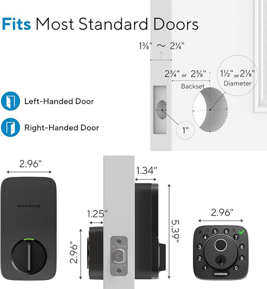 ULTRALOQ 2026 Upgrade Bolt Fingerprint Smart Lock in Black, Biometric Deadbolt - Image 2